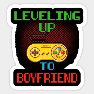 Promoted To Boyfriend T-Shirt Unlocked Gamer Leveling Up Sticker